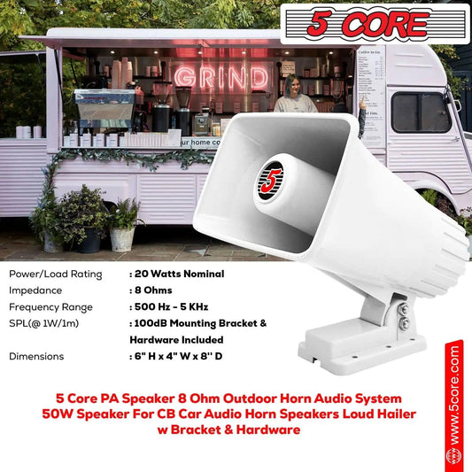 5Core Universal PA Horn Speaker 50W 6x4 - MANDOTOS