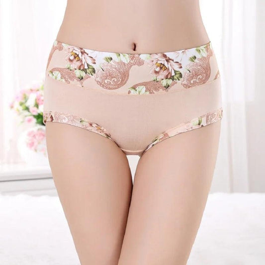 5Pcs Print Panties Women's Underwear Cute Cotton Panties Plus Size Briefs Girl Ladies Lingeries Panty Sexy Underpants For Women - MANDOTOS