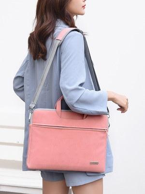"PU Leather Women Laptop Bag Notebook Carrying Case Briefcase For Macbook Air 13.3 14 15.6 Inch Men Handbags Shoulder Mouse Bag - MANDOTOS"