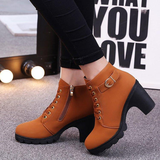 "Cross strappy booties with Martin boots - MANDOTOS"