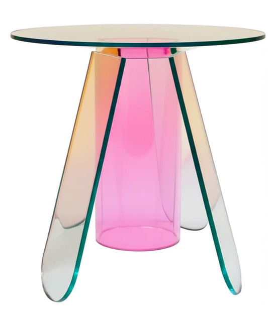 "Acrylic Rainbow Color Coffee Table - Iridescent Modern Accent Table - MANDOTOS"