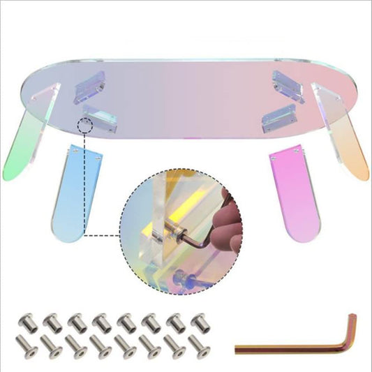 "Acrylic Rainbow Color Coffee Table - Iridescent Modern Accent Table - MANDOTOS"