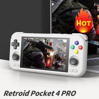 "Retroid Pocket 4Pro Handheld Game Console 4.7Inch Touch Screen RAM 8GB WiFi 6.0 Bluetooth 5.2 5000mAh Games Hobbies Gift - MANDOTOS"