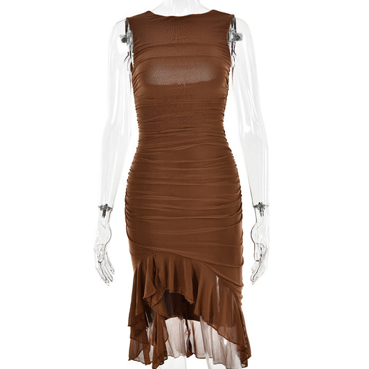 Summer Slim Skinny Sleeveless Dress For Women Fashion Party Club Dresses - MANDOTOS