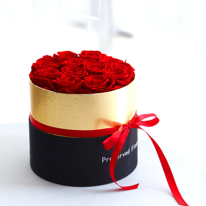 Eternal Roses In Box Preserved Real Rose Flowers With Box Set Valentines Day Gift Romantic Artificial Flowers - MANDOTOS