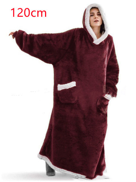 Winter TV Hoodie Blanket Winter Warm Home Clothes Women Men Oversized Pullover With Pockets - MANDOTOS