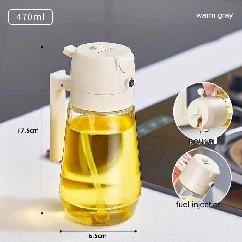 470ML Olive Oil Sprayer Dispenser For Cooking BBQ 2 In 1 Glass Oil Vinegar Soy Sauce Spray Kitchen Oil Bottle For Air Fryer - MANDOTOS