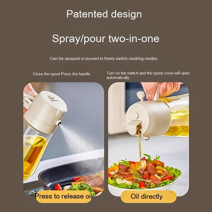 470ML Olive Oil Sprayer Dispenser For Cooking BBQ 2 In 1 Glass Oil Vinegar Soy Sauce Spray Kitchen Oil Bottle For Air Fryer - MANDOTOS