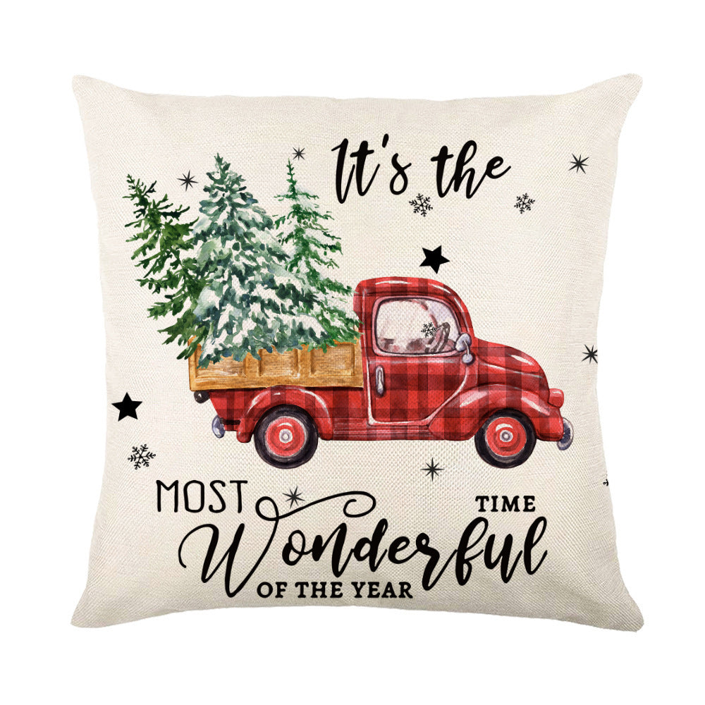 Christmas Decorations Pillow Covers Sofa Square Throw Pillow Cases Stamping Snowflake Waist Cushion Cover Home Bed Decor - MANDOTOS