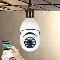 WiFi CAMERA 1080P Bulb 4X Zoom Camera E27 Home 5GWiFi Alarm Monitor - MANDOTOS