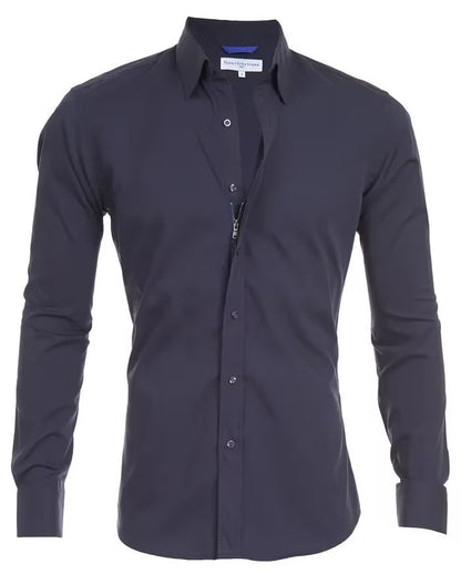 Long Sleeve Zipper Shirt With Button Design Fashion Lapel Tops For Mens Clothing - MANDOTOS