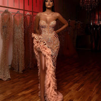 Sexy sequined tube top dress