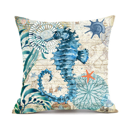 Cushion Covers Sea Turtle Printed Throw Pillow Cases For Home Decor Sofa Chair Seat - MANDOTOS