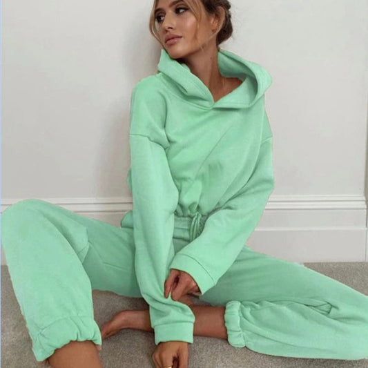 Jogging Suits For Women 2 Piece Sweatsuits Tracksuits Sexy Long Sleeve HoodieCasual Fitness Sportswear - MANDOTOS