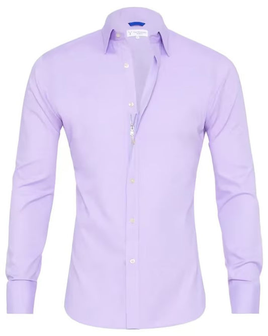 Long Sleeve Zipper Shirt With Button Design Fashion Lapel Tops For Mens Clothing - MANDOTOS