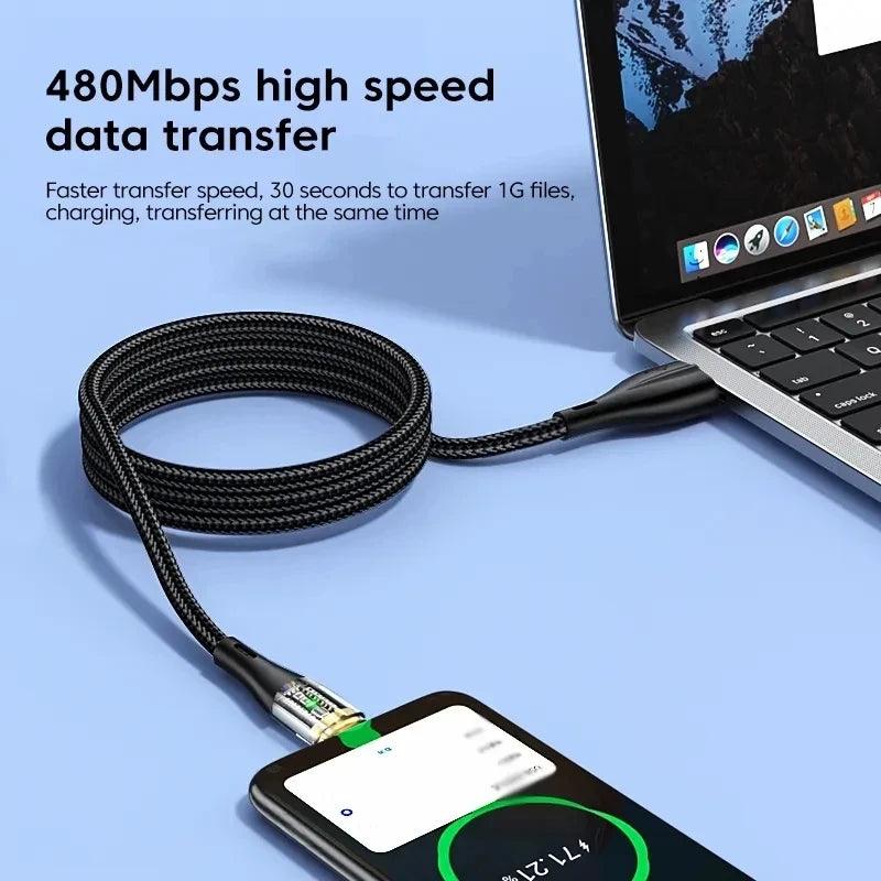 Fast charging with the 120W USB To Type C Cable for Xiaomi 12, Samsung S23, and Huawei devices. Ideal for quick data transfer.