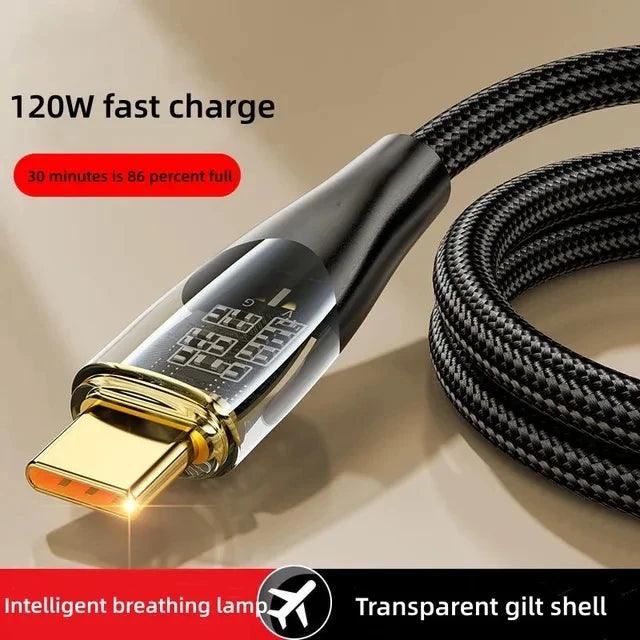 High-speed 120W USB To Type C Cable for Xiaomi 12, Samsung S23, and Huawei; perfect for fast charging and data transfer.