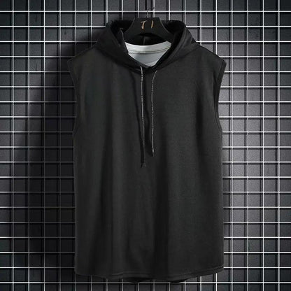 Solid Color 2023 Brand New Men's Tank Tops Vest Sleeveless Tees For Male Hooded Man Vests Tops Hip Hop Men Tank Top T shirt - MANDOTOS