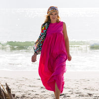 Romane Maxi Dress: Luxury Silk in Hot Pink, Effortless Elegance for Any Occasion - Apparel & Accessories