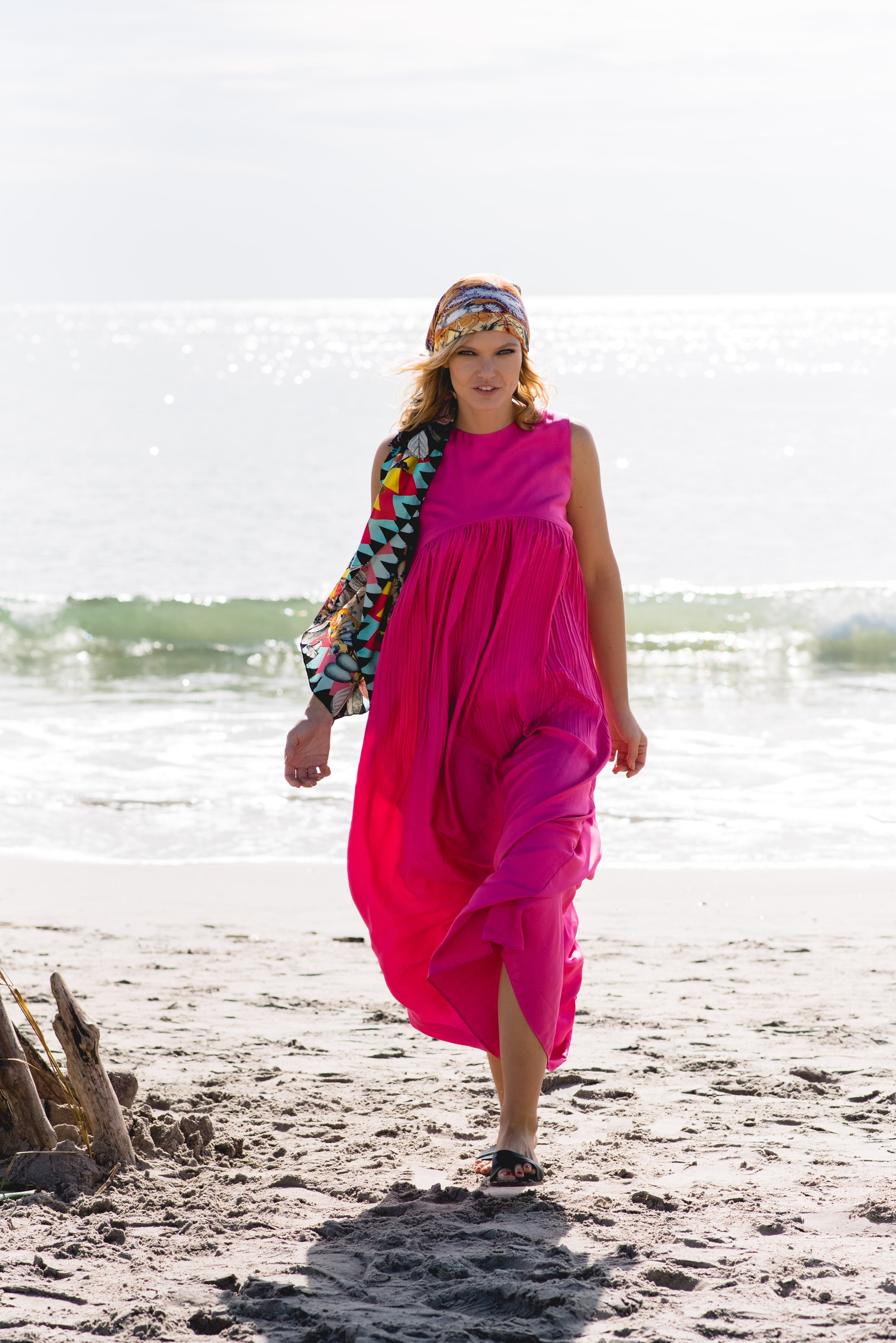 Romane Maxi Dress: Luxury Silk in Hot Pink, Effortless Elegance for Any Occasion - Apparel & Accessories