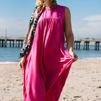 Romane Maxi Dress: Luxury Silk in Hot Pink, Effortless Elegance for Any Occasion - Apparel & Accessories