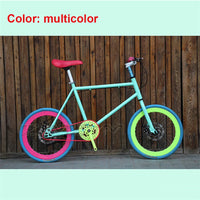 20 Inch Bike Single Speed Fixie Bike Double Dsic Brake Bicycle Freewheel Frame Mini Bicycle Height Adjustable 75-90cm