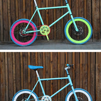 20 Inch Bike Single Speed Fixie Bike Double Dsic Brake Bicycle Freewheel Frame Mini Bicycle Height Adjustable 75-90cm