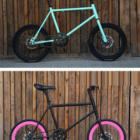 20 Inch Bike Single Speed Fixie Bike Double Dsic Brake Bicycle Freewheel Frame Mini Bicycle Height Adjustable 75-90cm