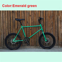 20 Inch Bike Single Speed Fixie Bike Double Dsic Brake Bicycle Freewheel Frame Mini Bicycle Height Adjustable 75-90cm