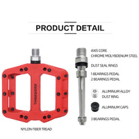 ThinkRider Flat Bike Pedals MTB Road 3 Sealed Bearings Bicycle Pedals Mountain Pedals Wide Platform Bicicleta Accessories