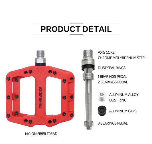 ThinkRider Flat Bike Pedals MTB Road 3 Sealed Bearings Bicycle Pedals Mountain Pedals Wide Platform Bicicleta Accessories