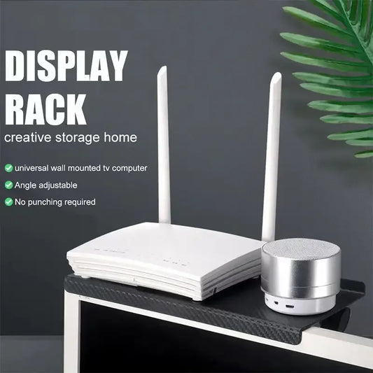1PC Hot Selling Computer and TV Screen Storage Rack Wireless Router Set-top Box Rack No Perforated Storage Bracket Divine Tool - MANDOTOS