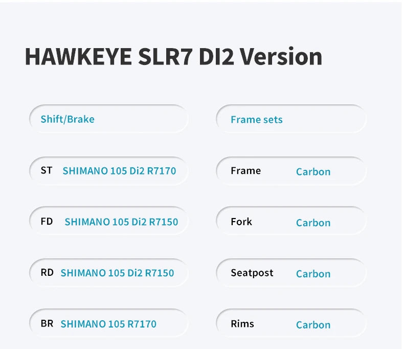 SAVA 2025NEW HAWKEYE SLR7 Carbon Fiber Road Bike with Shimano 105 DI2 R7170 Component Hydraulic Discs, Complete Adult Racing Set