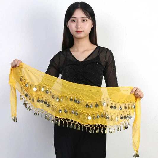 Thailand/India/Arab Dancer Skirt Women Sexy Belly Dance Hip Scarf Wrap Belt Dancer Skirt Female Show Sequins Tassels Costumes - MANDOTOS