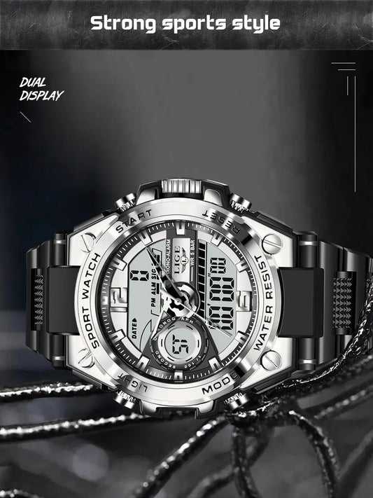 LIGE Men Military Watch Digital 50m Waterproof Wristwatch LED Quartz Clock Sport Watch Male Big Watches Men Relogios Masculino - MANDOTOS