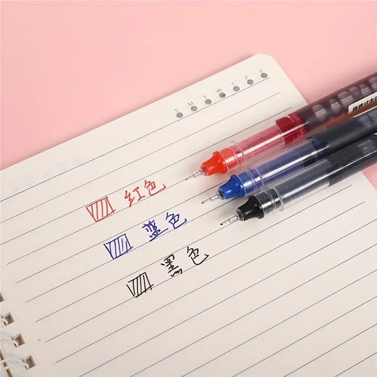 10Pcs/set High Quality Needle Type Gel Pens Straight Liquid Ballpoint Pen Kawaii Stationery School Office Supplies Writing - MANDOTOS