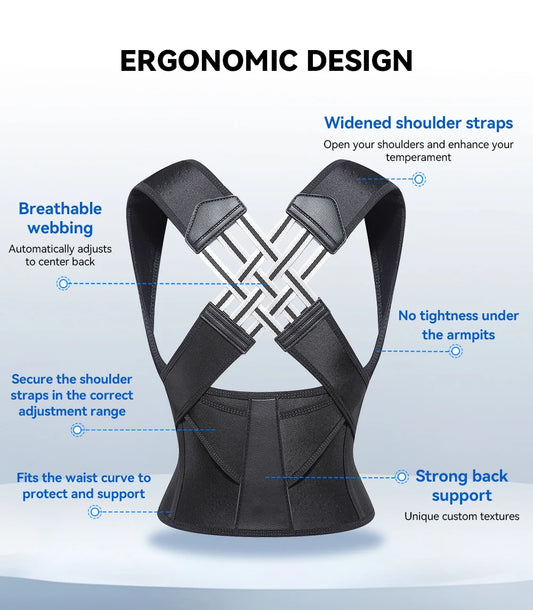 Dropshipping Stock Adjustable Back Posture Corrector Belt Women Men Prevent Slouching Relieve Pain Posture Corrector - MANDOTOS