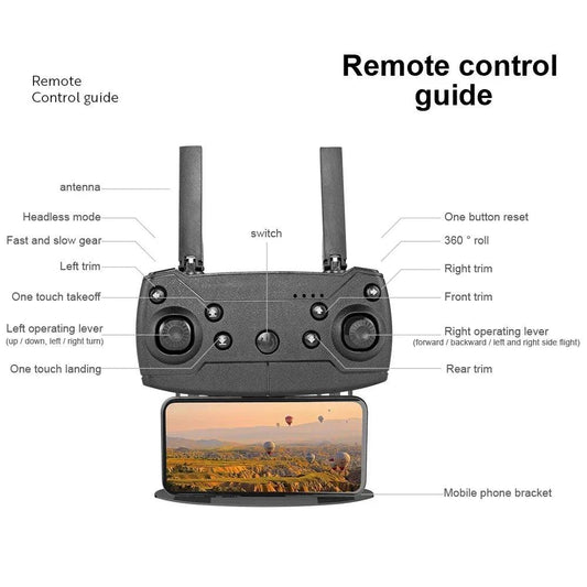 E99 Pro Drone Quadcopter Remote Control Handle Four Axis Aircraft HD 6K Photography UAV Altitude Fixation Helicopter Toys - MANDOTOS