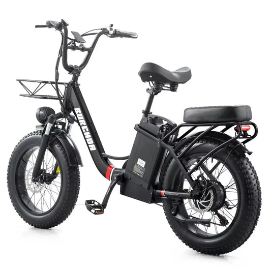 Commuter electric bicycle adult double riding removable battery long battery life wide fat tire