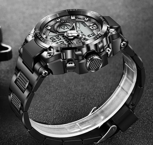 LIGE Men Military Watch Digital 50m Waterproof Wristwatch LED Quartz Clock Sport Watch Male Big Watches Men Relogios Masculino - MANDOTOS