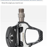 Road Bike Clipless Pedals Carbon Clip-On Pedals With Sealed Bearings Works With KEO And Shimano SPD System Locking Pedals