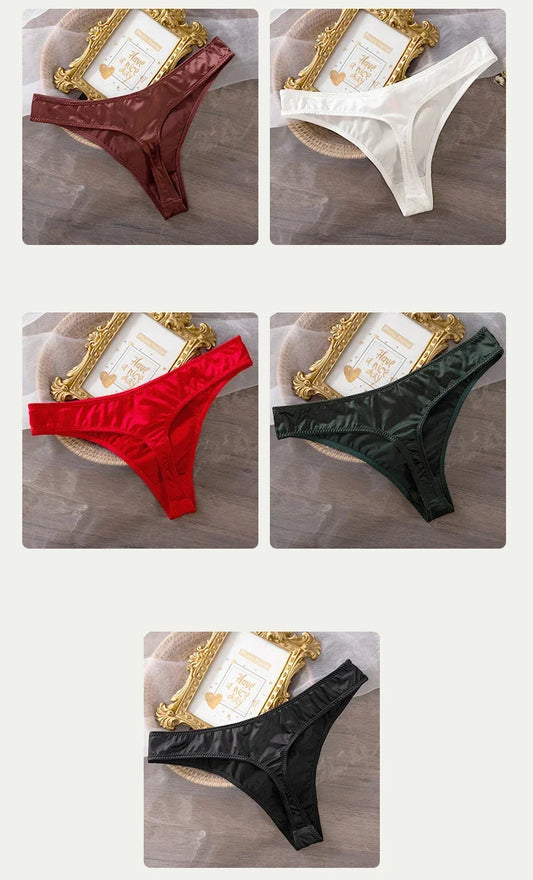 Ice Silk Panties Women Lingerie Underwear Low Waist Seamless Quick-drying Skin-friendly Breathable Briefs Women Intimates Brief