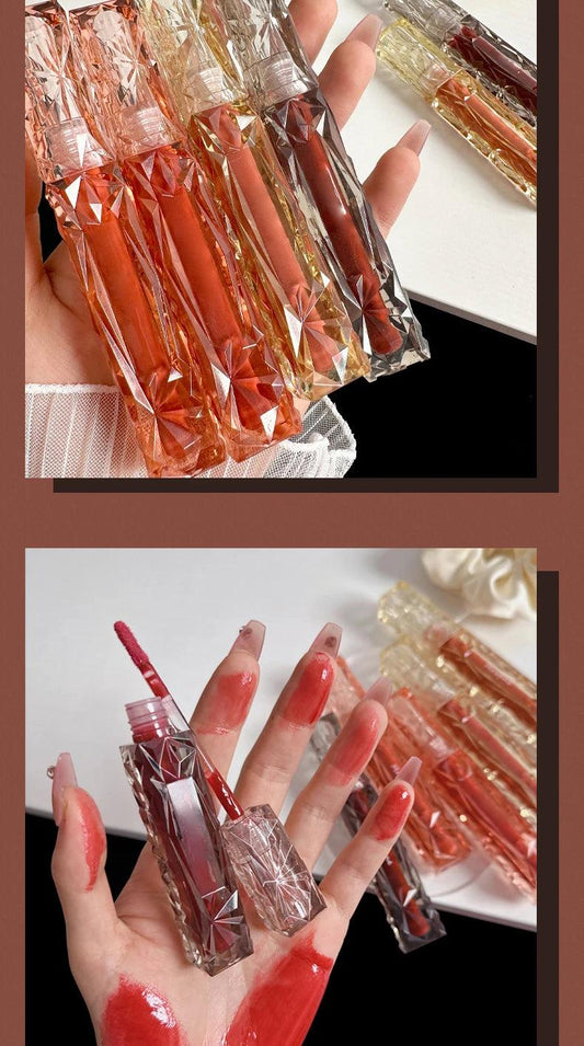 Lip Gloss Long Lasting Moisturizing Easy Halo Dyeing Waterproof Mirror Water Glass Transparent Color Cosmetics - MANDOTOS