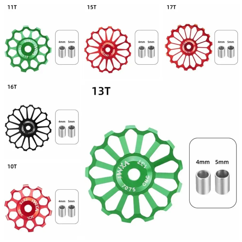 Ceramic Bicycle Guide Wheel, Rear Derailleur, Bearing Axis Adapter, Bike Guide Roller, Jockey Wheel, 10T-17T