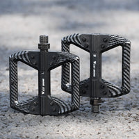 WEST BIKING MTB Integrated Pedals 3 Bearing Ultralight Flat Pedals Aluminum Alloy Nylon Carbon Fiber Coating Specialized Pedals
