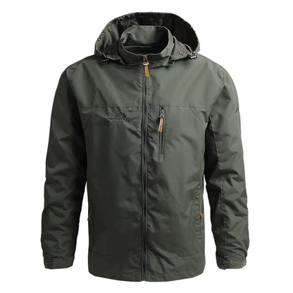 Windbreaker Men Tactical Jacket Waterproof Outdoor Hooded Coat Sports Military European Size S-5XL Field Climbing Thin Outwear - MANDOTOS