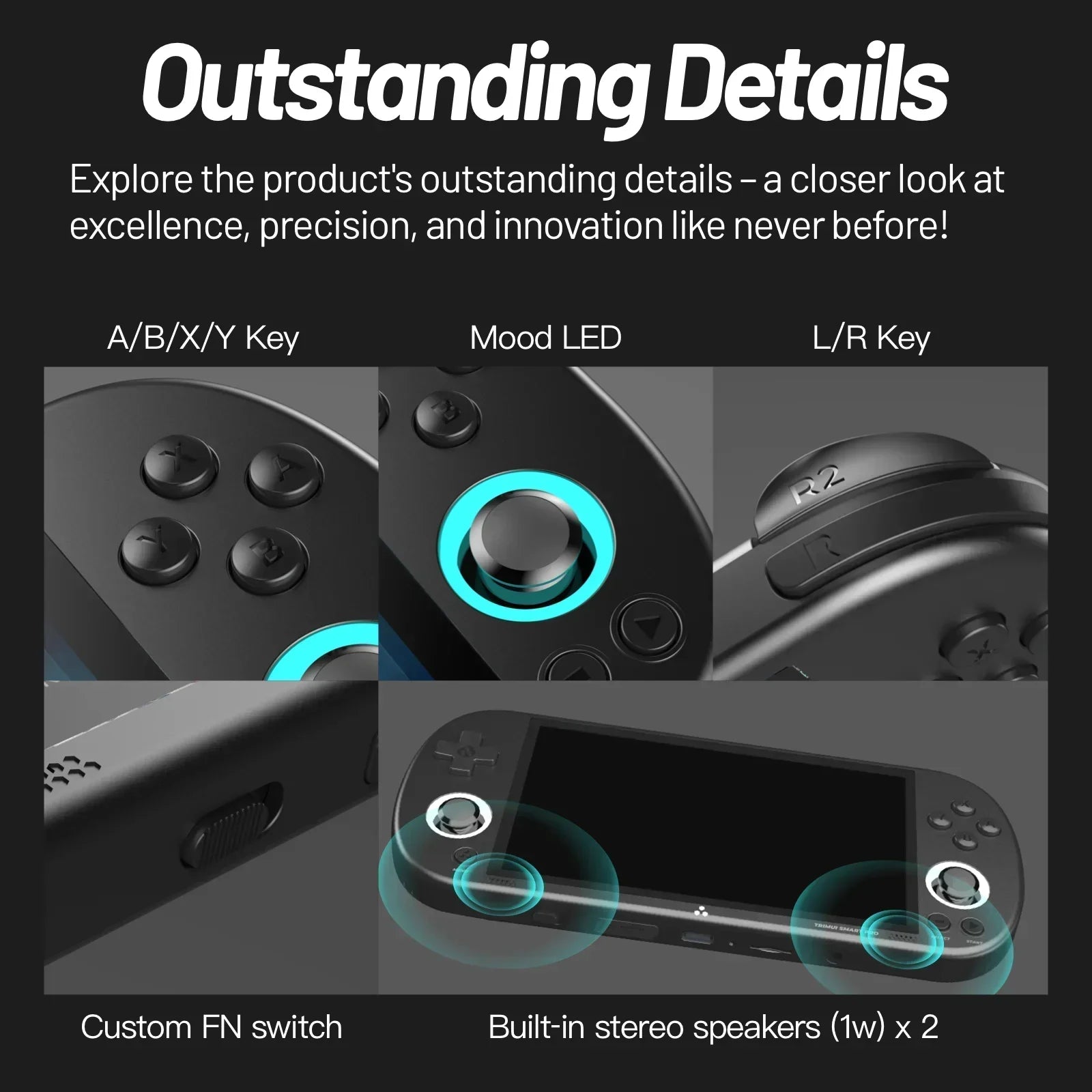 Trimui Smart Pro Handheld Game Console 4.96'' IPS Screen Linux System Joystick RGB Lighting Trimui Retro Video Game Console Gift - MANDOTOS