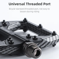 WEST BIKING MTB Integrated Pedals 3 Bearing Ultralight Flat Pedals Aluminum Alloy Nylon Carbon Fiber Coating Specialized Pedals