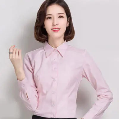Women Shirts Blouses Women White Shirt Long Sleeve Blouse Female Tops OL Basic Shirt Blouses 2023 Fashion Elegant Woman Clothing - MANDOTOS