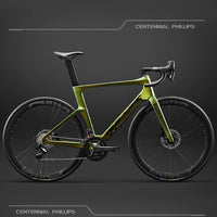 2025 New Ultra-Light Carbon Fiber Road Bike Fast Racing Bicycle with Hydraulic Disc Brakes 16/24-Speed Gear Shift Drop Handlebar